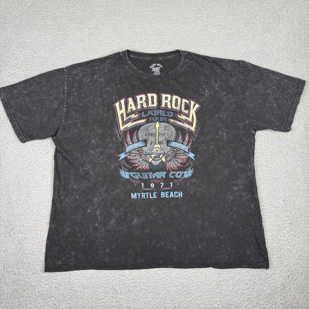 Hard Rock Cafe Shirt Mens XL Black Myrtle Beach World Tour Graphic Tee Guitar
